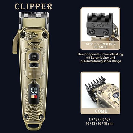 Draadloze Baard - Haar en Grooming Trimmer Set - LED Display