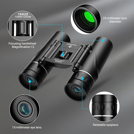 Verrekijker - 10x25 - Compact - Opvouwbaar - Scherp beeld