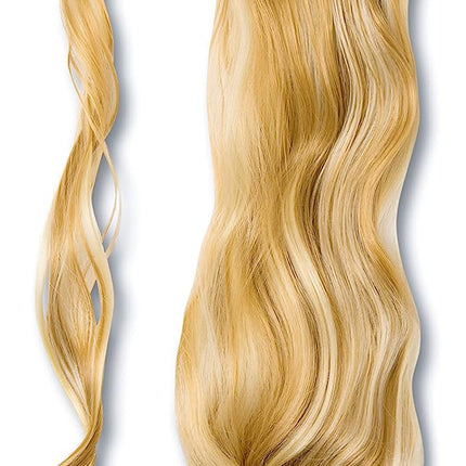 Clip & Go Paardenstaart - Krullende haarverlenging 60cm Lichtgouden vanilleblond #F27/613