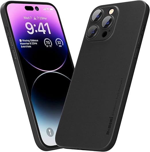 Ultradünne Handyhülle, passend für iPhone 14 Pro Max – Matt – Transparentschwarz