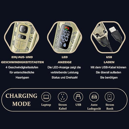 Draadloze Baard - Haar en Grooming Trimmer Set - LED Display