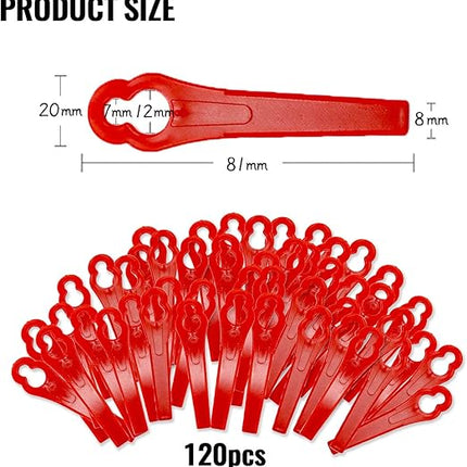 Set mit 120 Ersatzklingen für Rasentrimmer – hochwertige ABS-Klingen