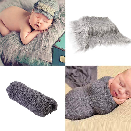 Multifunktionales Babyfotografie-Set – weiche Decke und Wickeltuch, Unisex-Design