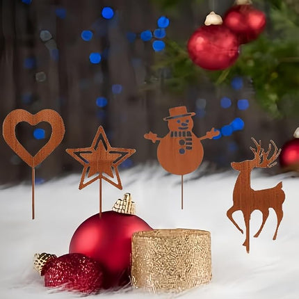 Kerstdecoratie voor Buiten en Binnen - Set van 11 - Metalen Roest Haringen