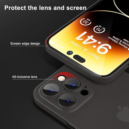 Ultradunne Telefoon Hoesje Geschikt voor iPhone 14 Pro Hoesje – Anti-Kras – Mat Trans-Zwart