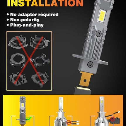 LED Koplampen - H1 - 600% Helderder - Plug & Play - 2 Stuks