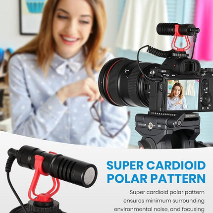 Premium-Videomikrofon-Set – Vlogging und Aufnahme, geeignet für iPhone, Android, DSLR und Camcorder