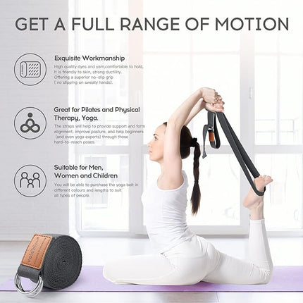 Yoga & Pilates Stretch Riem | 1.8 M - Grijs