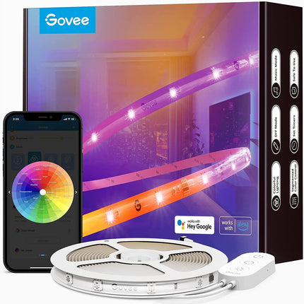 Govee RGBIC Alexa LED Strip Light, 5m Smart WiFi App Control, Alexa and Google Assistant Compatible, Music Sync LED Lights for Bedroom, Living Room