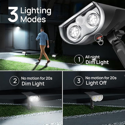 Solar Buitenlamp met Sensor – 2 Stuks - Waterdicht - 6500K LED