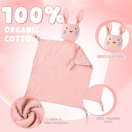 Geschenkset für Neugeborene – Rosa – Kuscheltuch, Beißring und Lätzchen – ab 0 Monaten 