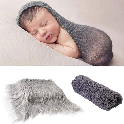 Multifunktionales Babyfotografie-Set – weiche Decke und Wickeltuch, Unisex-Design