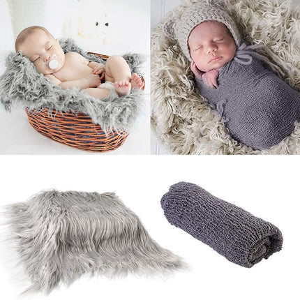 Multifunktionales Babyfotografie-Set – weiche Decke und Wickeltuch, Unisex-Design