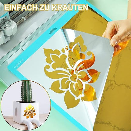 Goldmetallic-Vinylfolie 30,5 x 305 cm – Permanente Plotterfolienrolle – Weihnachten und DIY