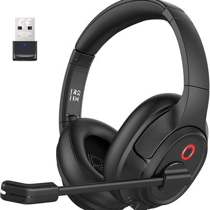 Headset mit Mikrofon und USB-Dongle – kabellos – 55 Stunden Spielzeit – KI-Geräuschunterdrückung