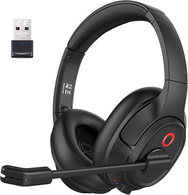 Headset mit Mikrofon und USB-Dongle – kabellos – 55 Stunden Spielzeit – KI-Geräuschunterdrückung