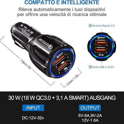 Auto Snel Lader - USB - 2 poorten