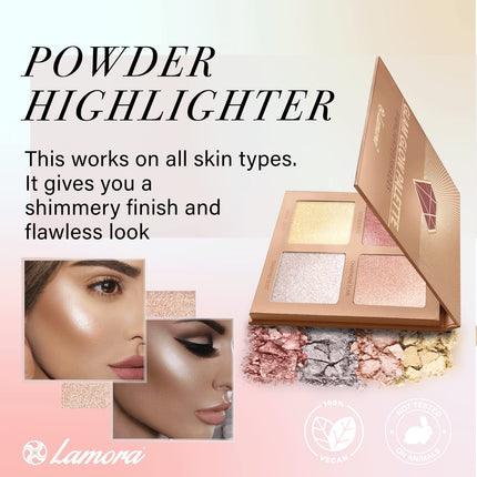 Radiant Glow Highlighter-Palette – 4 wunderschöne Farbtöne für jeden Hautton 