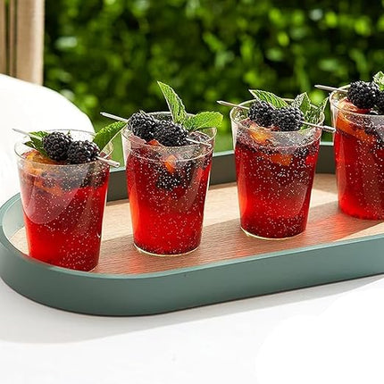 Herbruikbare hard plastic feestglazen – 50 stuks, 300 ml goud design