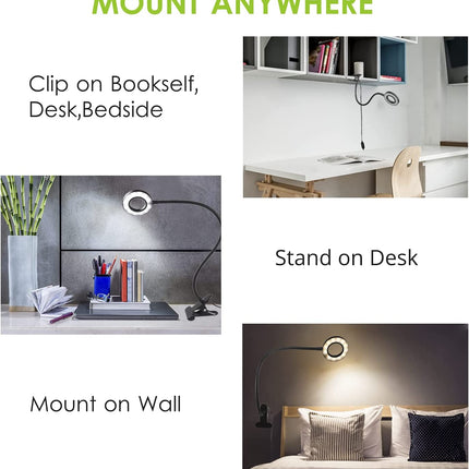 Multifunctionele Clip-on LED Leeslamp - Verstelbare Helderheid en Kleur, Energiebesparend