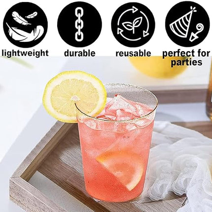 Herbruikbare hard plastic feestglazen – 50 stuks, 300 ml goud design