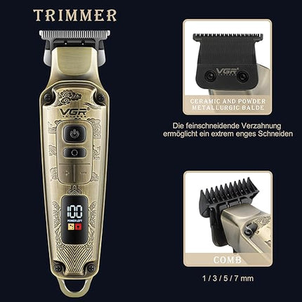 Draadloze Baard - Haar en Grooming Trimmer Set - LED Display