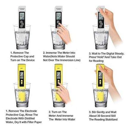 4 in 1 Digitale pH Meter en Waterkwaliteit Tester Set - pH TDS EC Temperatuur