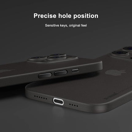 Ultradunne Telefoon Hoesje Geschikt voor iPhone 14 Pro Hoesje – Anti-Kras – Mat Trans-Zwart