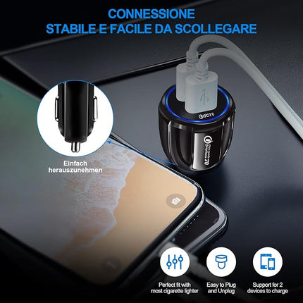 Auto Snel Lader - USB - 2 poorten