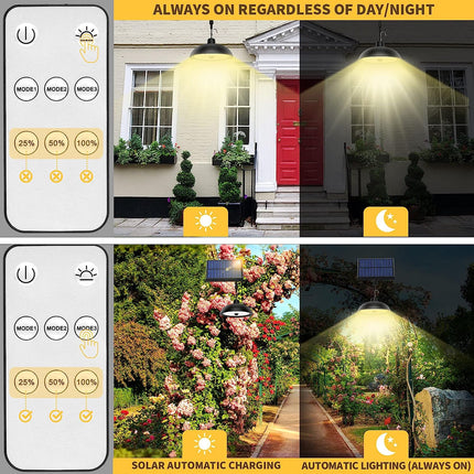 Industriële Tuinlamp - Solar - Afstandbediening - 4 Modi - Waterdicht