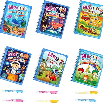 Magisch Waterkleurboek - 6 Stuks - Inclusief Stift - 3+