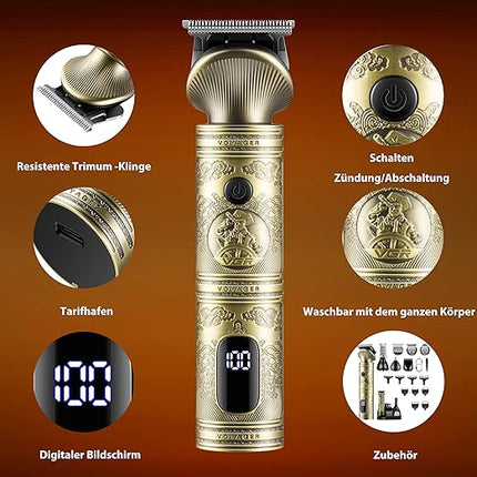 Baard, Haar en Grooming Trimmer - LED Display - 6 in 1 - Draadloos