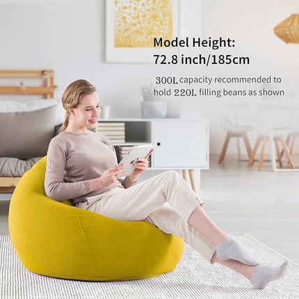 Bean Bag Chair Cover (Geen Vulling) - 300L Extra Grote Wasbare Zitzak Hoes van Premium Corduroy voor Volwassenen en Kinderen&nbsp;