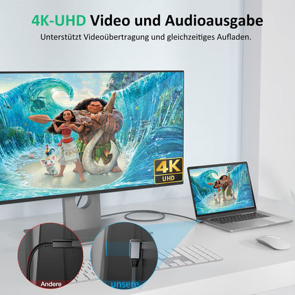 USB C naar USB C kabel 100 W, 20 Gbps 90 graden hoek USB 3.2 Gen2 × 2 Type C datakabel met 4K @ 60Hz video-overdracht, 20 Gbps gegevensoverdracht, PD 3.0 QC 4.0 5A oplaadkabel voor monitor, OTG, USB C-apparaten ( 2 meter)