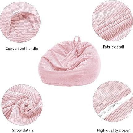 Bean Bag Chair Cover (Geen Vulling) - 300L Extra Grote Wasbare Zitzak Hoes van Premium Corduroy voor Volwassenen en Kinderen&nbsp;