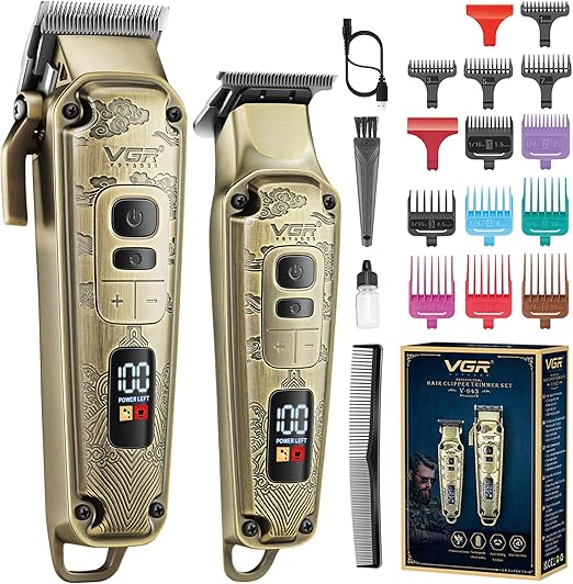 Draadloze Baard - Haar en Grooming Trimmer Set - LED Display