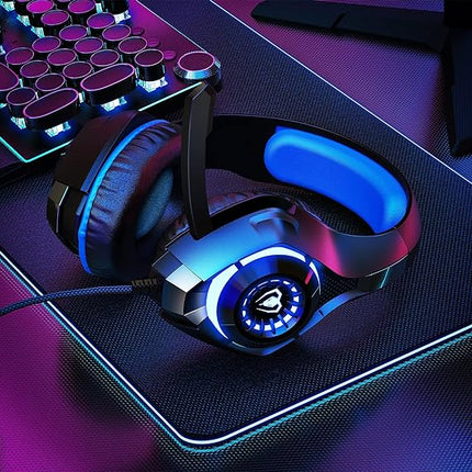 Universelles Gaming-Headset – tiefer Bass-Stereo-Surround-Sound mit geräuschunterdrückendem Mikrofon – kompatibel mit PS4, PS5, PC, Xbox-Serie