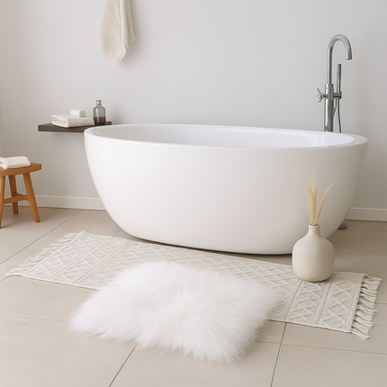 Tapijt - Wit vierkant - 38x38 cm – Zacht en Stijlvol - Antislip - Wasbaar