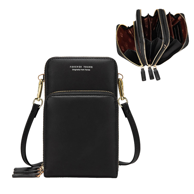 small crossbody mobile phone wallet for women, mini messenger shoulder handbag wallet with credit card slots