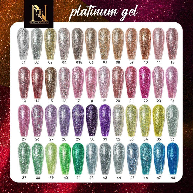 Platinum Glitter Gel Nagellak Set – 48 Kleuren - Langhoudend en Stralend