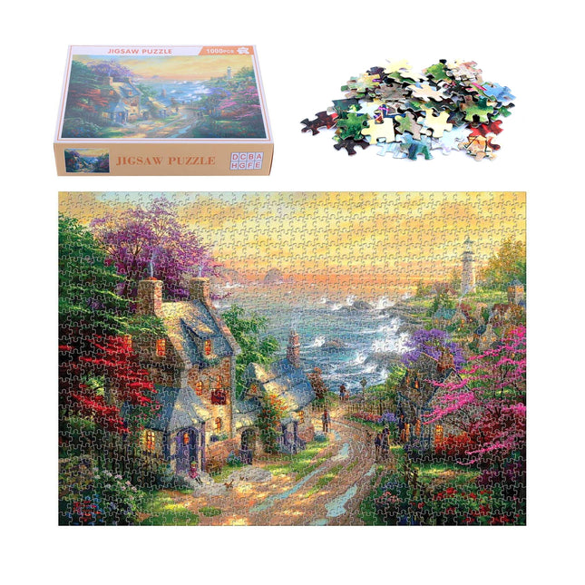 1000 Pieces - Coastal City Puzzle - Size: 70cm x 50cm - Jigsaw Puzzle for Adults, Children, Family