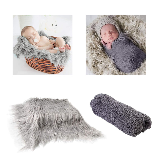 Multifunktionales Babyfotografie-Set – weiche Decke und Wickeltuch, Unisex-Design