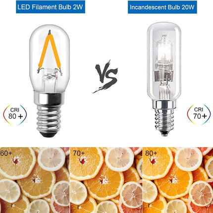 Koelkastlampen Set - E14 LED lamp 12–24V koud wit 6000K - 2W T22 buis – 2 stuks