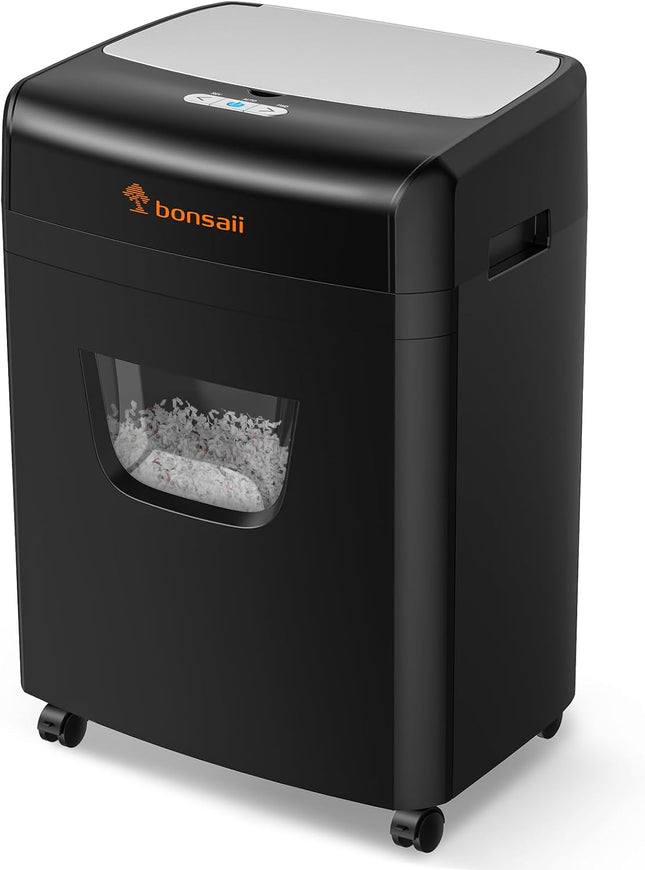 Bonsaii Papierversnipperaar - Autofeed - 120 vellen, P-4 microcut, 23L, stil 62 dB