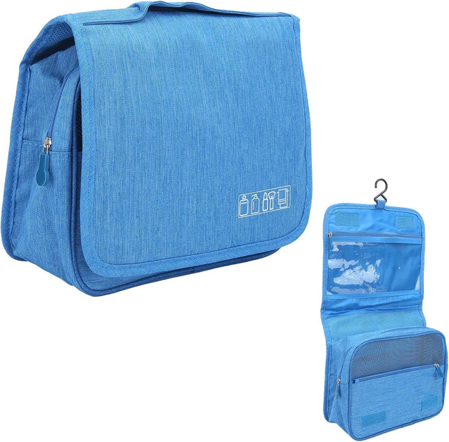 Opvouwbare Hangende Toilettas Hemelsblauw met Compartimenten en Haak