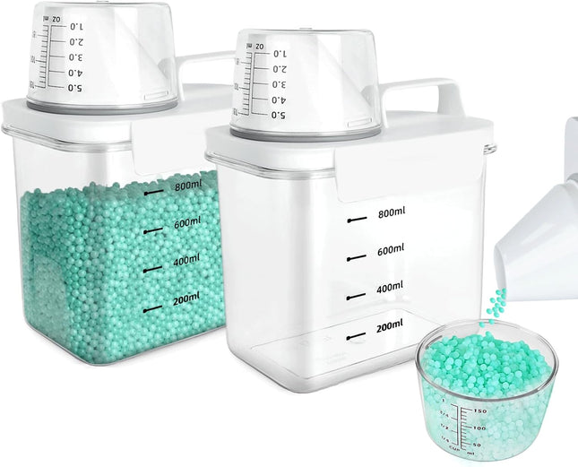 Maatbeker - Wasmiddel Dispensers - 2 stuks - Luchtdicht - 1100ml