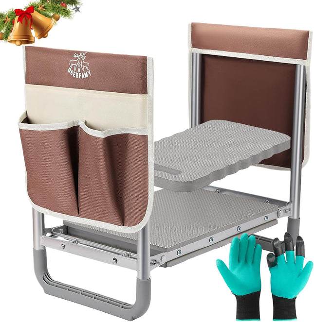 Opvouwbare Tuinkniebank Inclusief Kussen, Tassen en Handschoenen – 159 kg