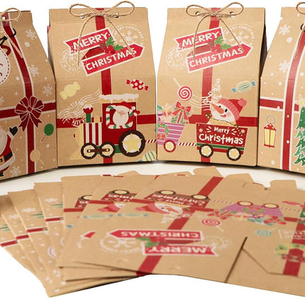 Kerstcadeaudoosjes – 70 stuks - Inclusief Hennep Touwtjes – 7x5x10,5 cm