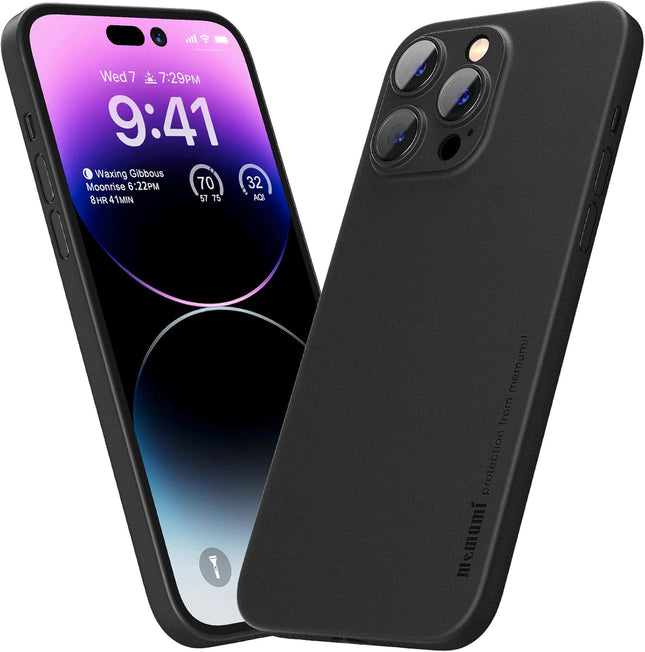 Ultradun Telefoon Hoesje geschikt voor iPhone 14 Pro Max - 0,3 mm - Mat Zwart – Krasbestendig