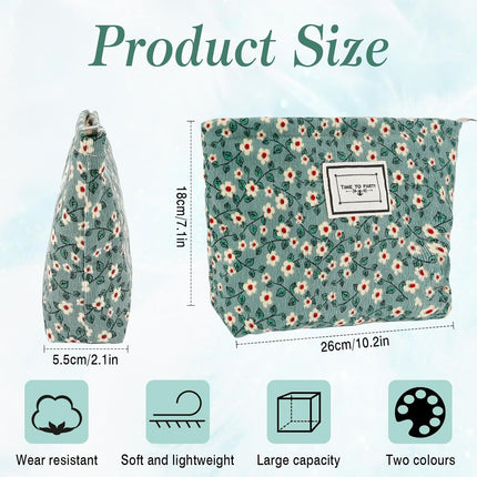 Kosmetiktasche – 2-teilig – Cord-gerippter Samt – Kompakt, luxuriös und geräumig